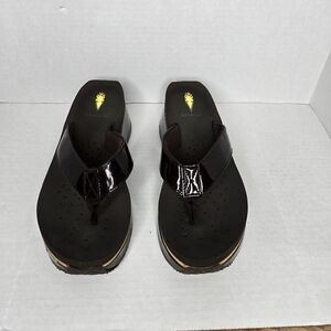 Volatile Brown Pat N Leathet Fip Flops